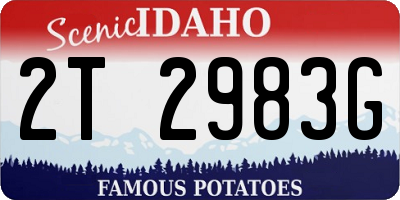 ID license plate 2T2983G