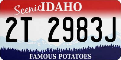 ID license plate 2T2983J