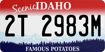 ID license plate 2T2983M