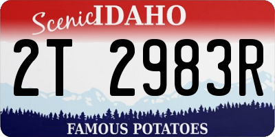 ID license plate 2T2983R