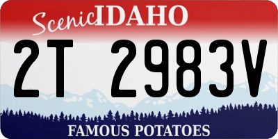 ID license plate 2T2983V