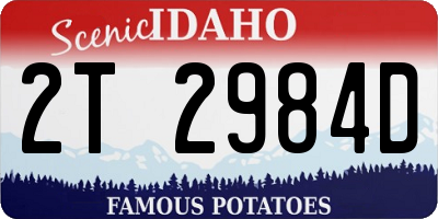 ID license plate 2T2984D