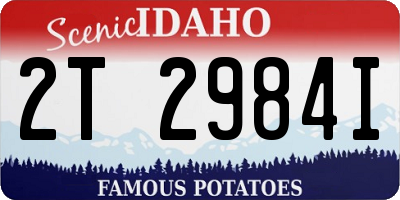 ID license plate 2T2984I
