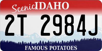ID license plate 2T2984J