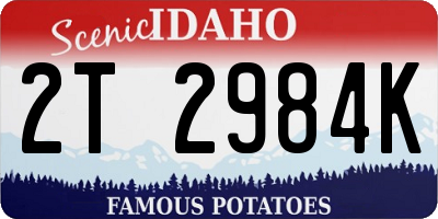 ID license plate 2T2984K