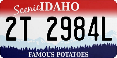 ID license plate 2T2984L