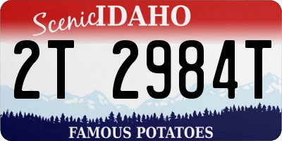 ID license plate 2T2984T