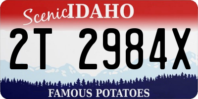 ID license plate 2T2984X