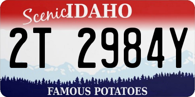 ID license plate 2T2984Y