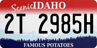 ID license plate 2T2985H
