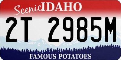 ID license plate 2T2985M