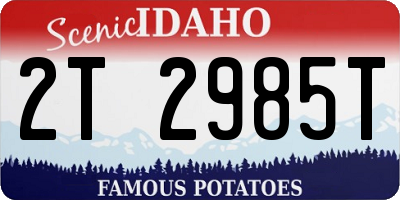 ID license plate 2T2985T