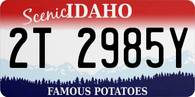 ID license plate 2T2985Y