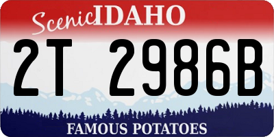 ID license plate 2T2986B