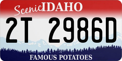 ID license plate 2T2986D