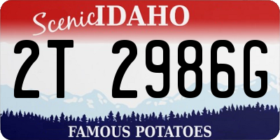 ID license plate 2T2986G