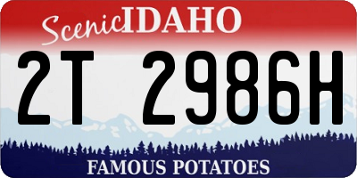 ID license plate 2T2986H