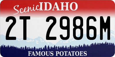 ID license plate 2T2986M
