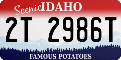 ID license plate 2T2986T
