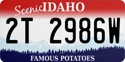ID license plate 2T2986W