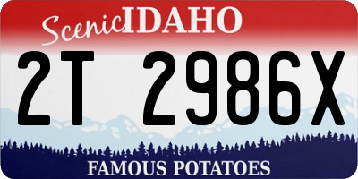 ID license plate 2T2986X