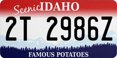 ID license plate 2T2986Z