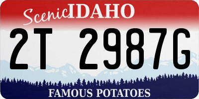 ID license plate 2T2987G