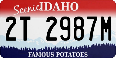 ID license plate 2T2987M