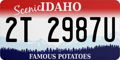 ID license plate 2T2987U