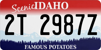ID license plate 2T2987Z