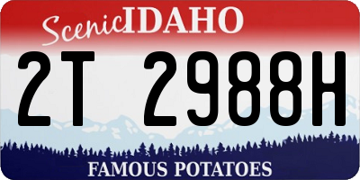 ID license plate 2T2988H