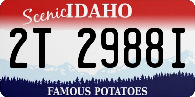 ID license plate 2T2988I