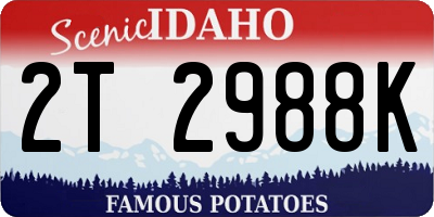 ID license plate 2T2988K