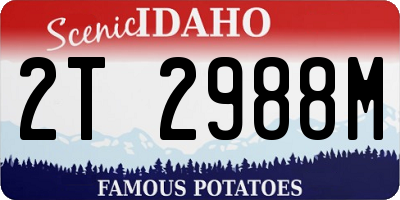 ID license plate 2T2988M