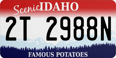 ID license plate 2T2988N