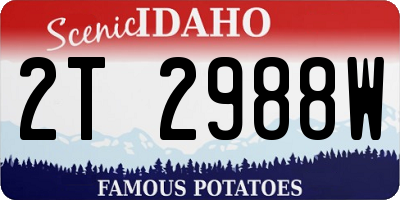 ID license plate 2T2988W