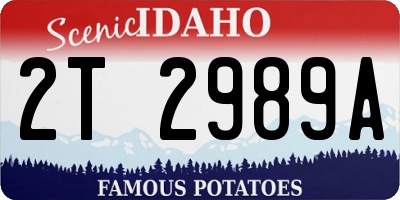 ID license plate 2T2989A