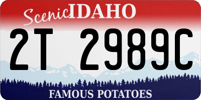 ID license plate 2T2989C