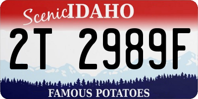 ID license plate 2T2989F