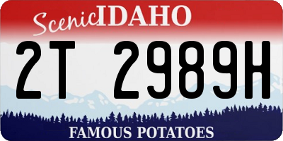 ID license plate 2T2989H