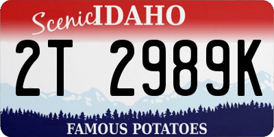 ID license plate 2T2989K