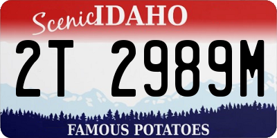 ID license plate 2T2989M