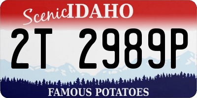 ID license plate 2T2989P