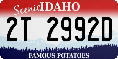 ID license plate 2T2992D