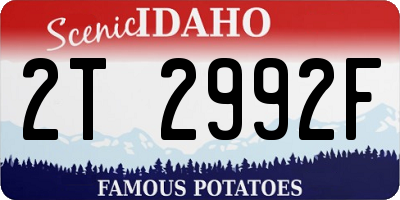 ID license plate 2T2992F