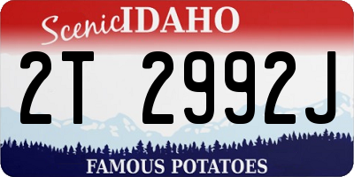 ID license plate 2T2992J