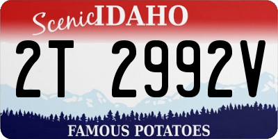 ID license plate 2T2992V
