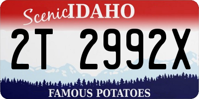 ID license plate 2T2992X