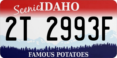 ID license plate 2T2993F
