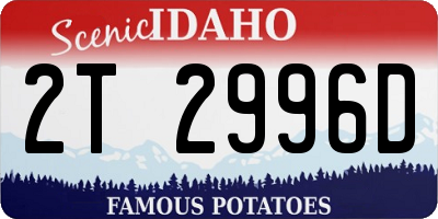 ID license plate 2T2996D